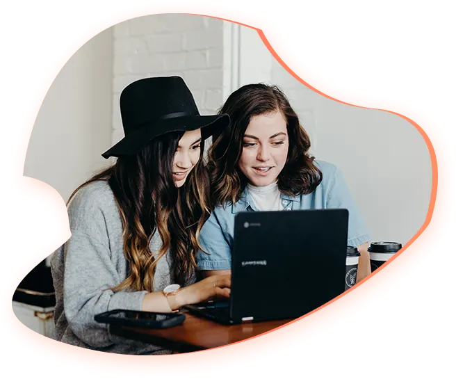 Two Girls working together