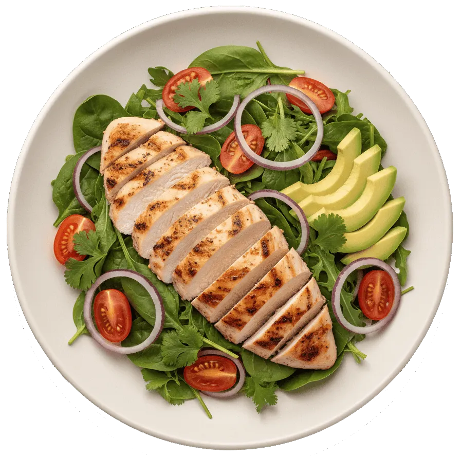 Fresh grilled chicken salad