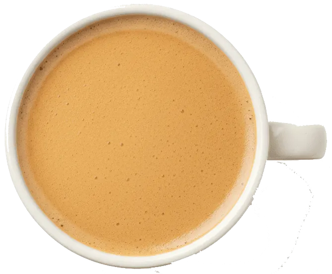 Smooth flat white coffee with microfoam milk