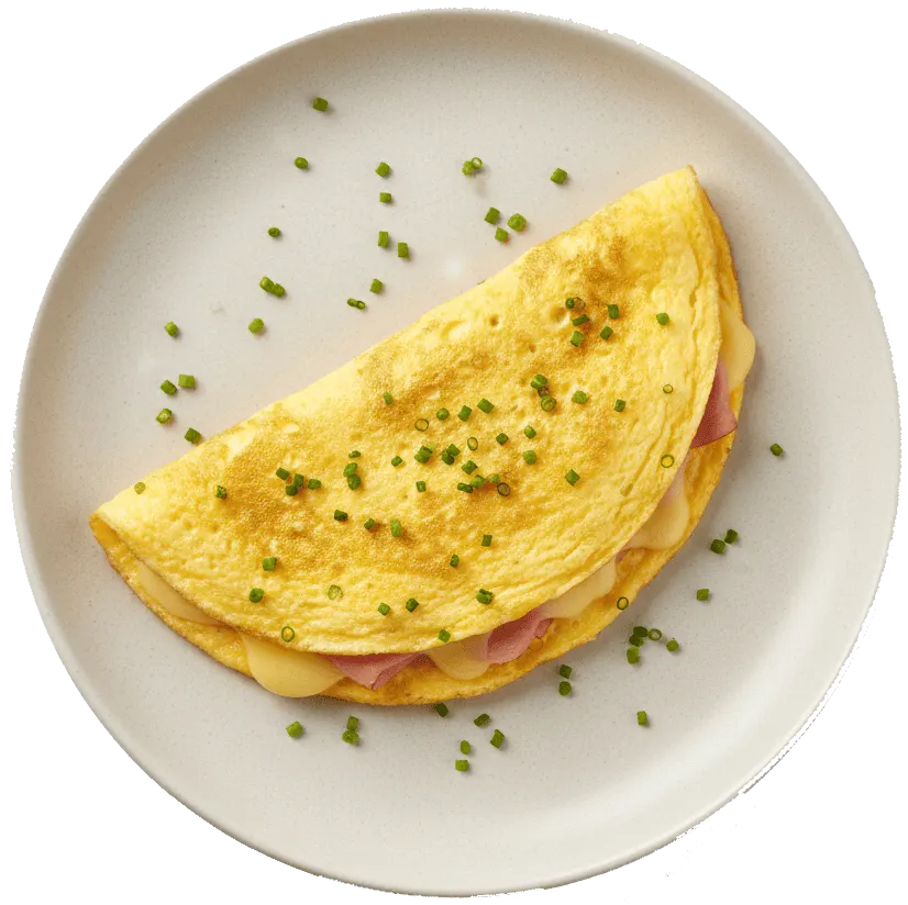 Ham and cheese omelette