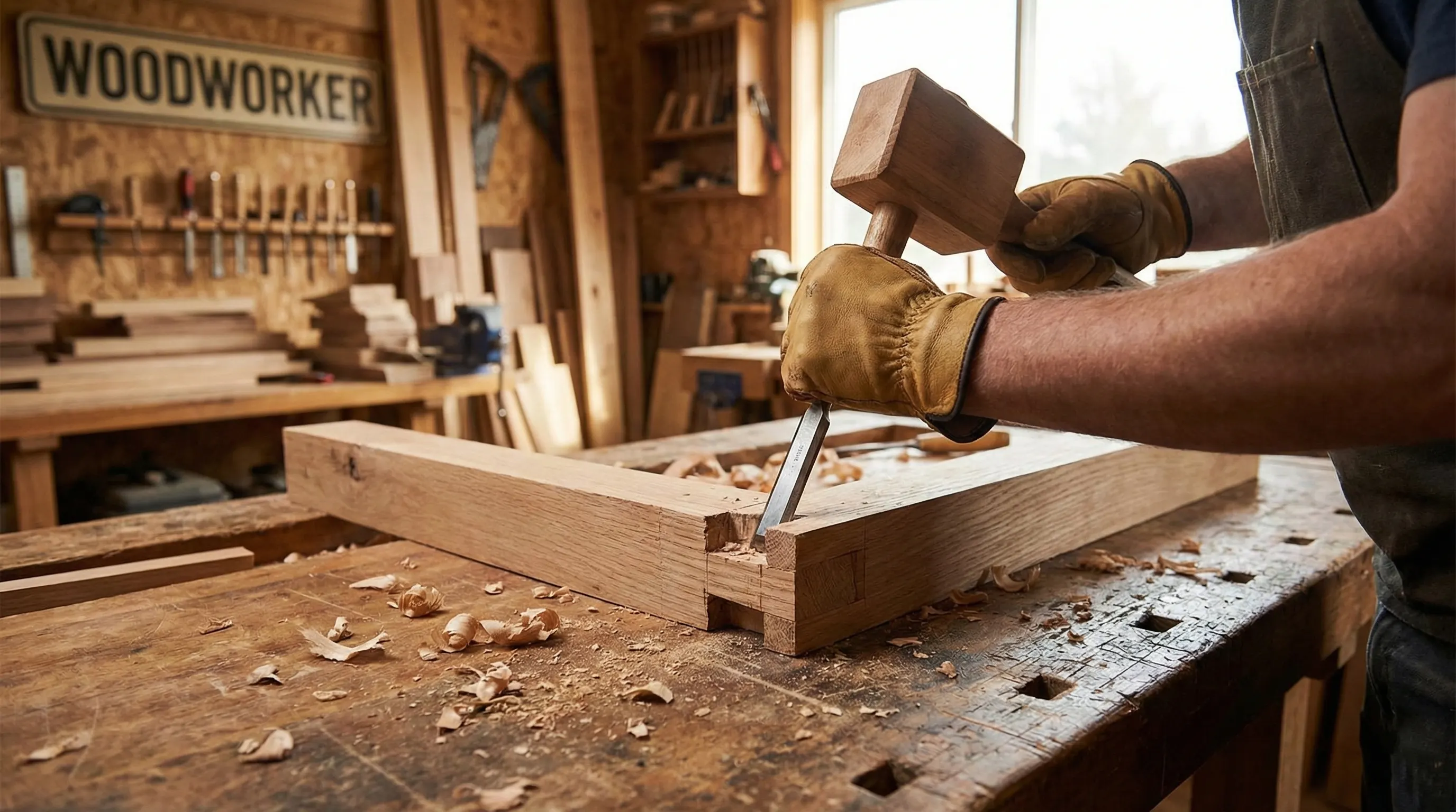 Woodworker at work