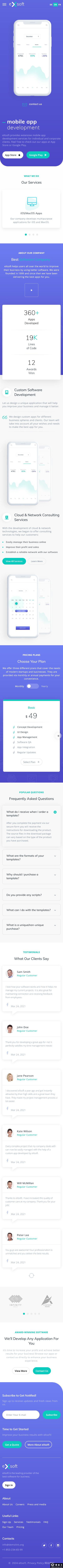 紫绿移动APP开发科技企业网站模板-手机预览