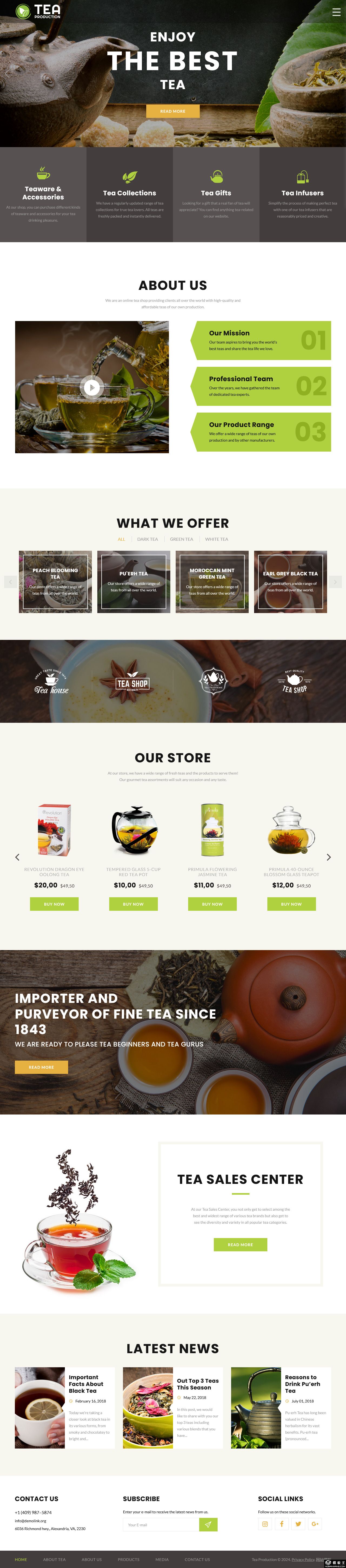 精选茶叶与精致茶具在线商城模板-PC预览