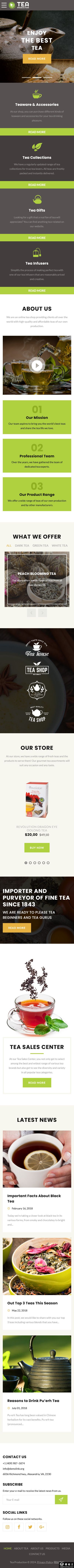精选茶叶与精致茶具在线商城模板-手机预览
