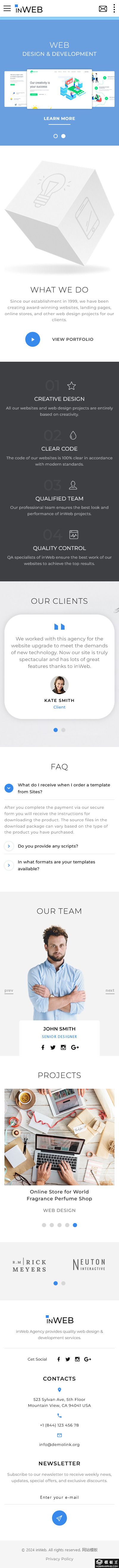 简约创意开发设计网站模板-手机预览