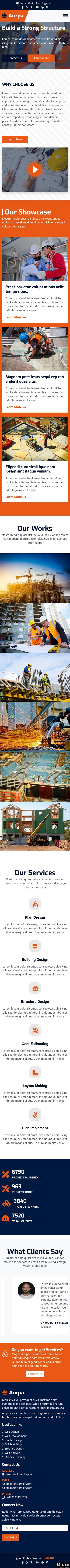 建筑项目公司网站模板-手机预览