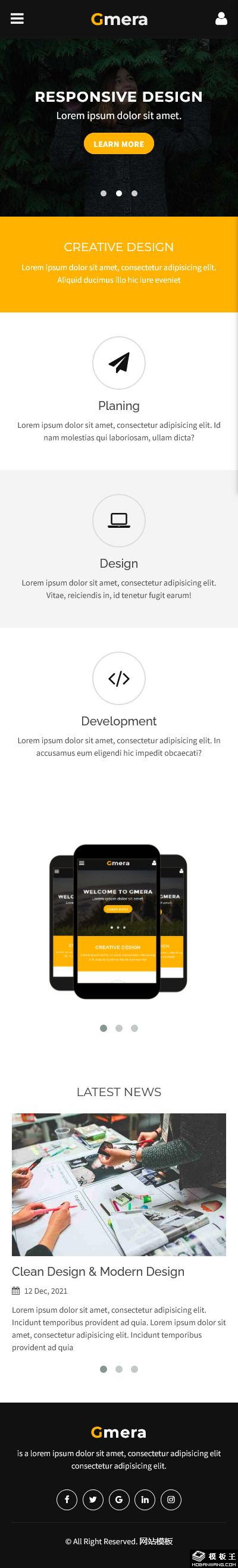 精美APP介绍手机网站模板-PC预览