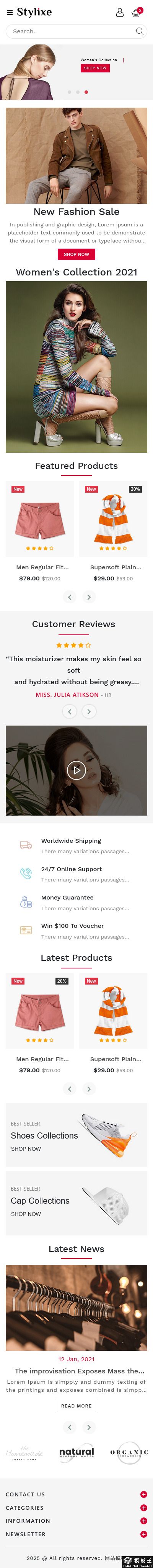 时尚特卖电商网站模板-手机预览