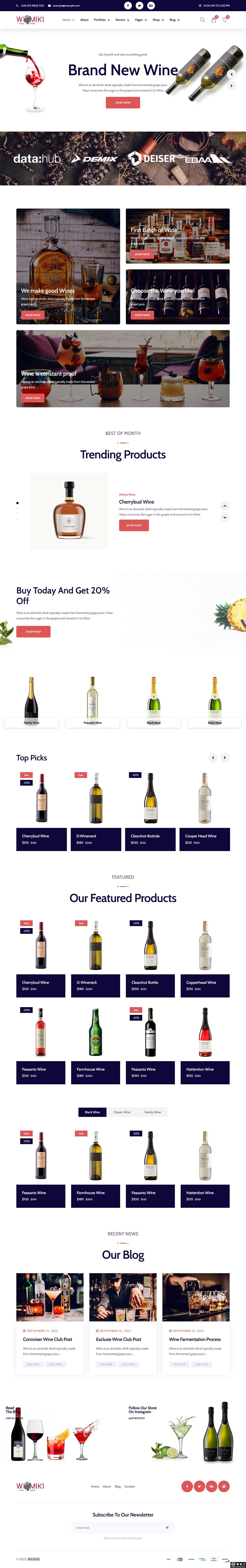 高端葡萄酒电商网站模板-PC预览