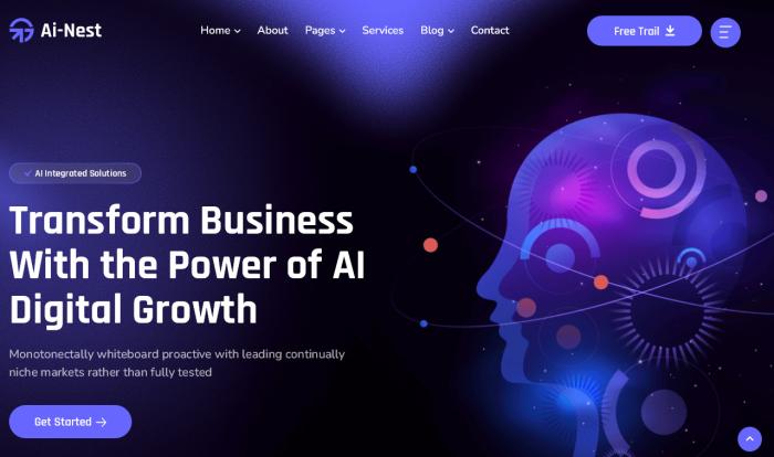 Ai驱动数字科技网站模板