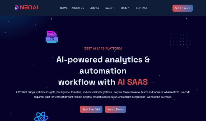 AI-SaaS项目服务网站模板
