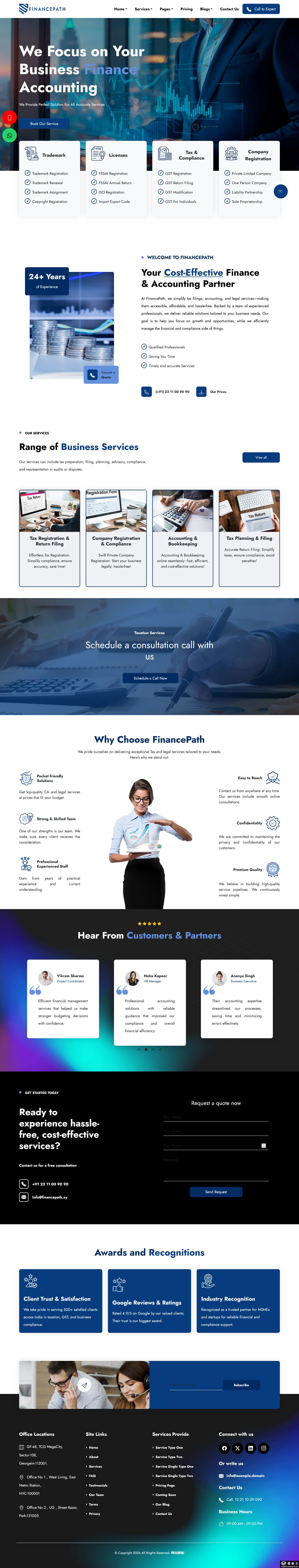 全方位财务与会计服务网站模板-PC预览