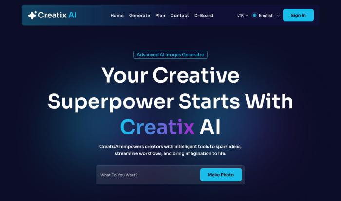 AI图像生成平台网站模板