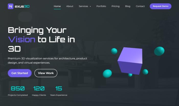 3D可视化产品制作企业官网模板