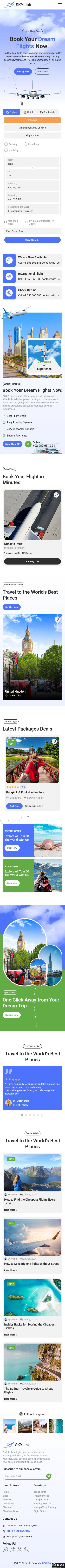 航空旅游综合服务平台网站模板-手机预览