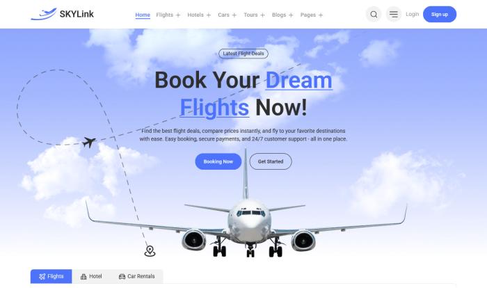 航空旅游综合服务平台网站模板