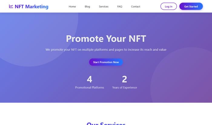 NFT营销推广平台网站模板
