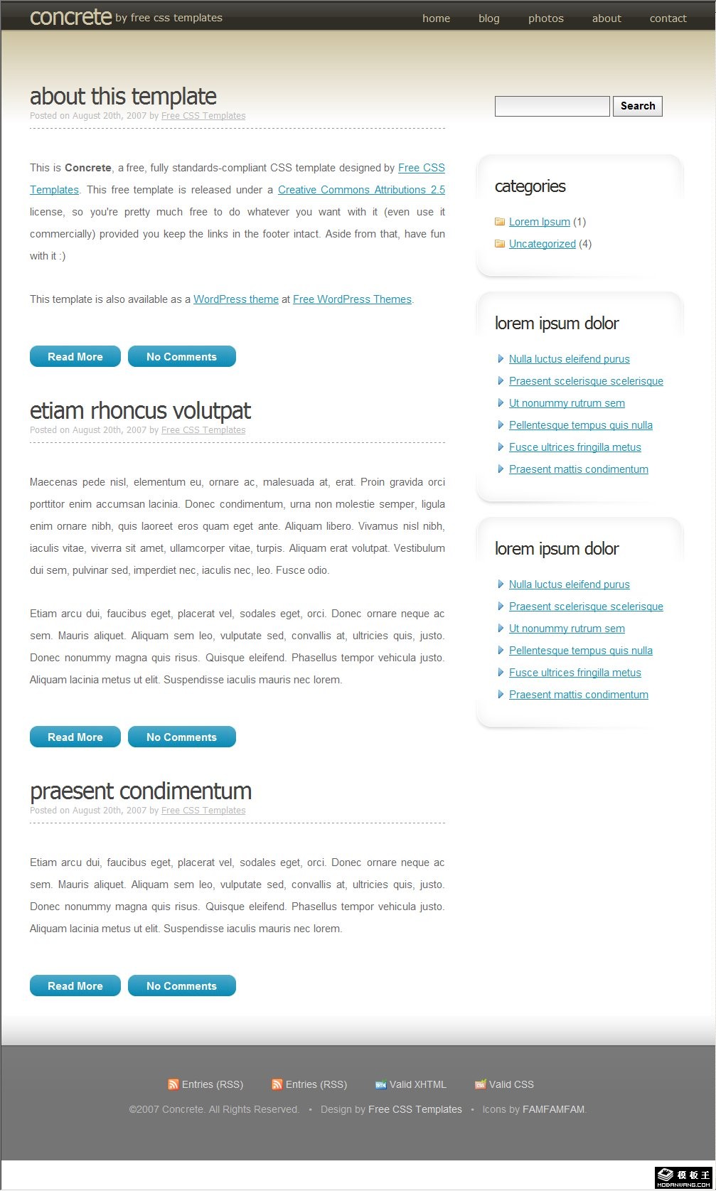 特别风格BLOG网页模板-PC预览