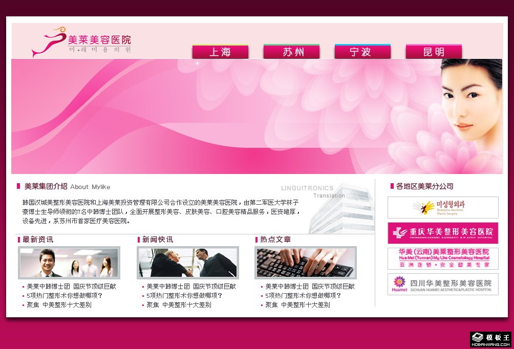 美容集团网页模板-PC预览