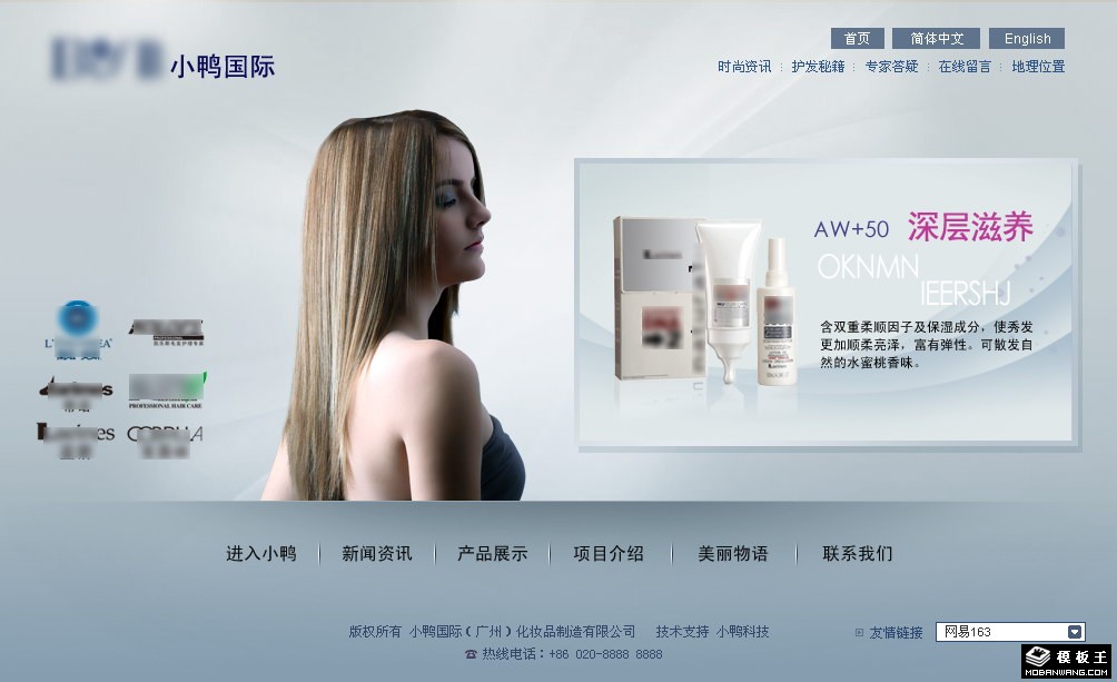 时尚化妆品公司网页模板-PC预览