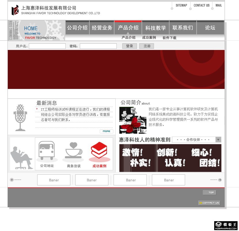 科技发展公司网页模板-PC预览