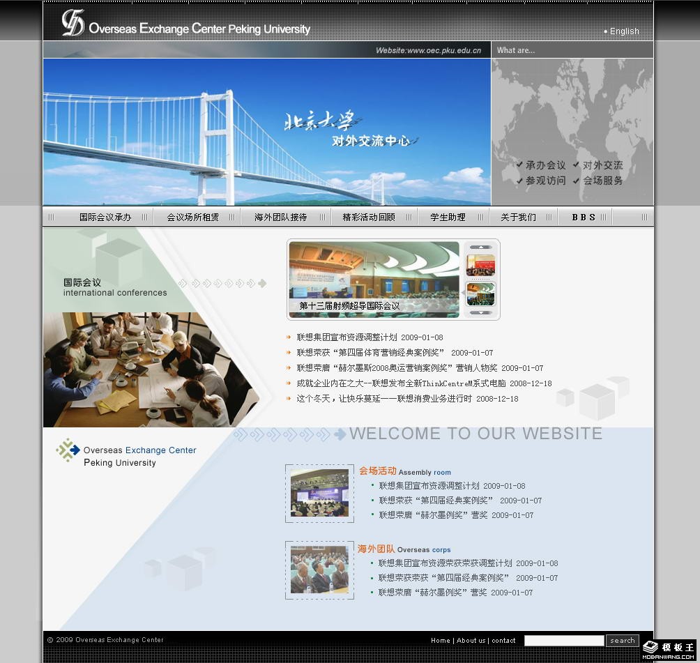 对外交流中心网页模板-PC预览