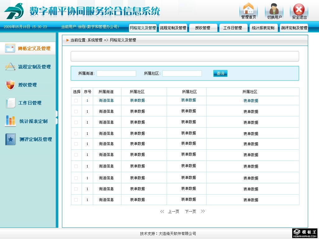 协同服务管理系统网页模板-PC预览