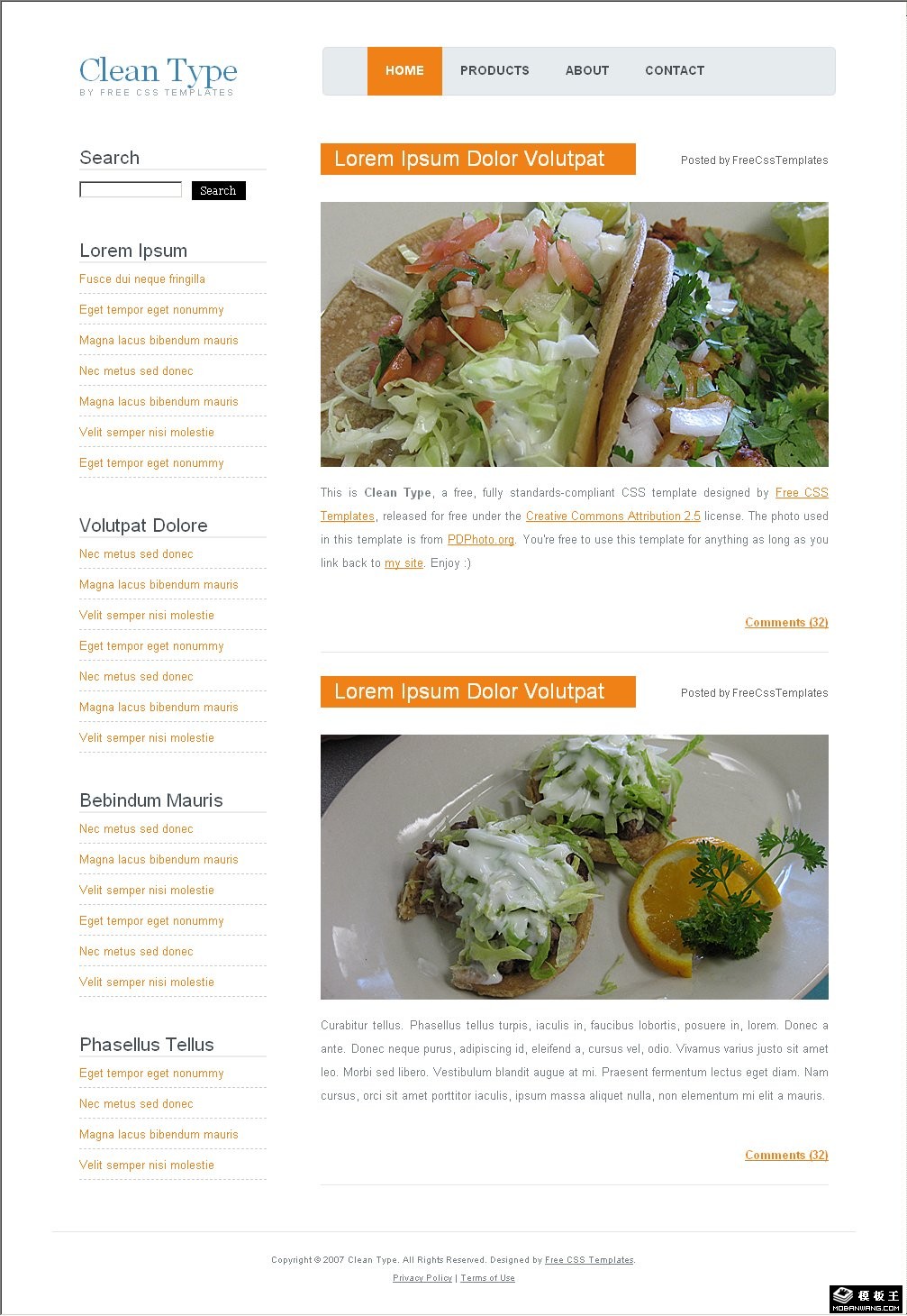 美食沙拉BLOG网页模板-PC预览