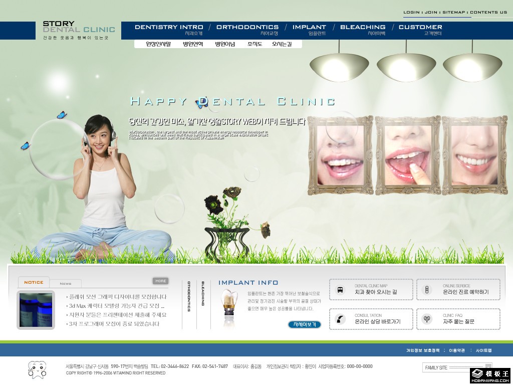 牙齿美容机构网页模板-PC预览