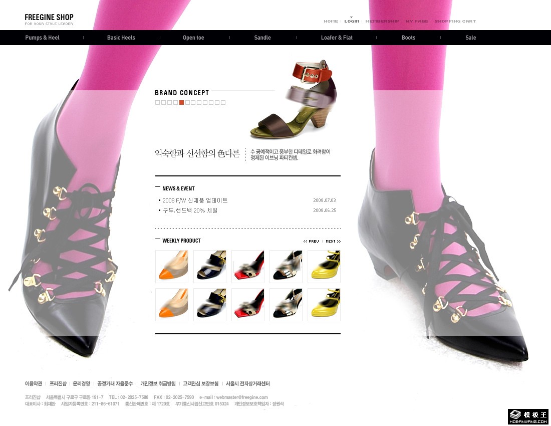 女鞋品牌公司网页模板-PC预览