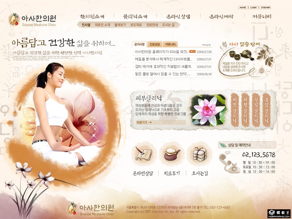 女性中医美容网页模板-PC预览