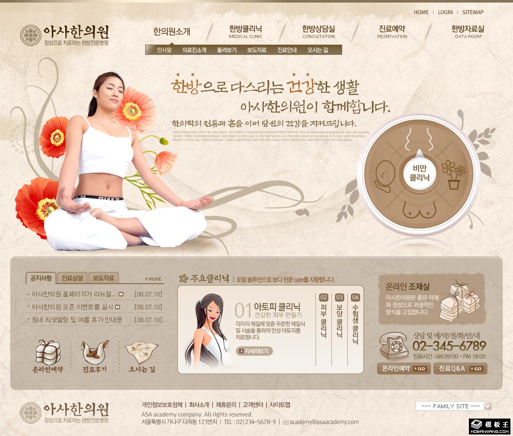 中医美疗会所网页模板-PC预览