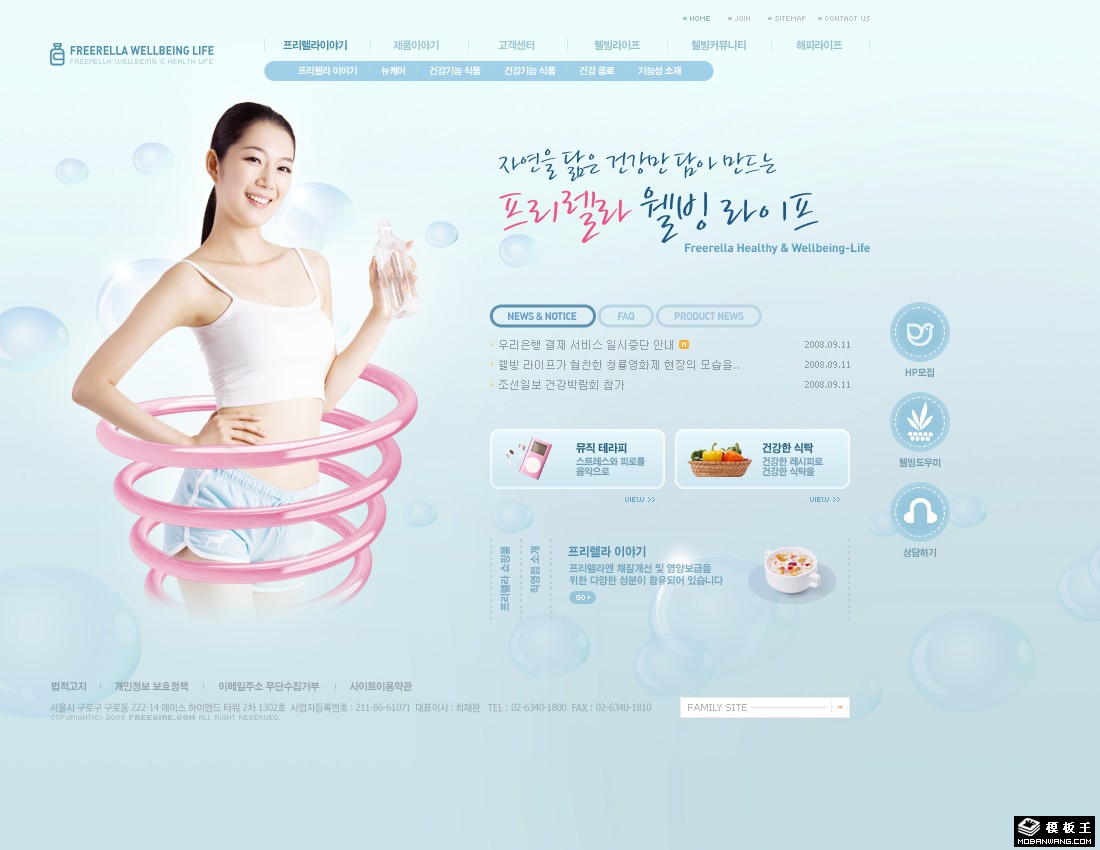 浅蓝美容美体机构网页模板-PC预览