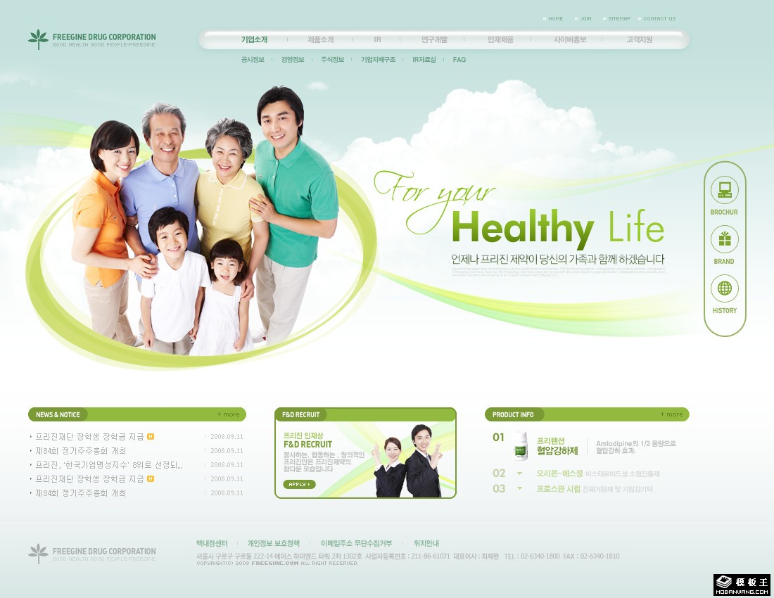 绿色保健药品公司网页模板-PC预览