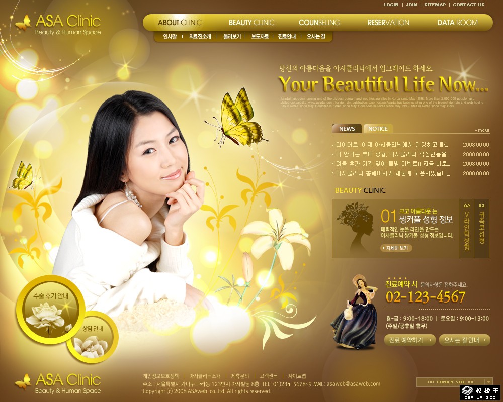 金色顶级女性美容网页模板-PC预览