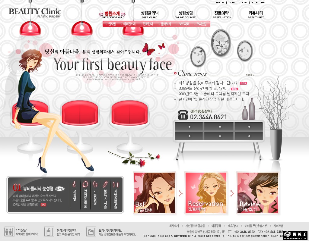 高级微美容机构网页模板-PC预览