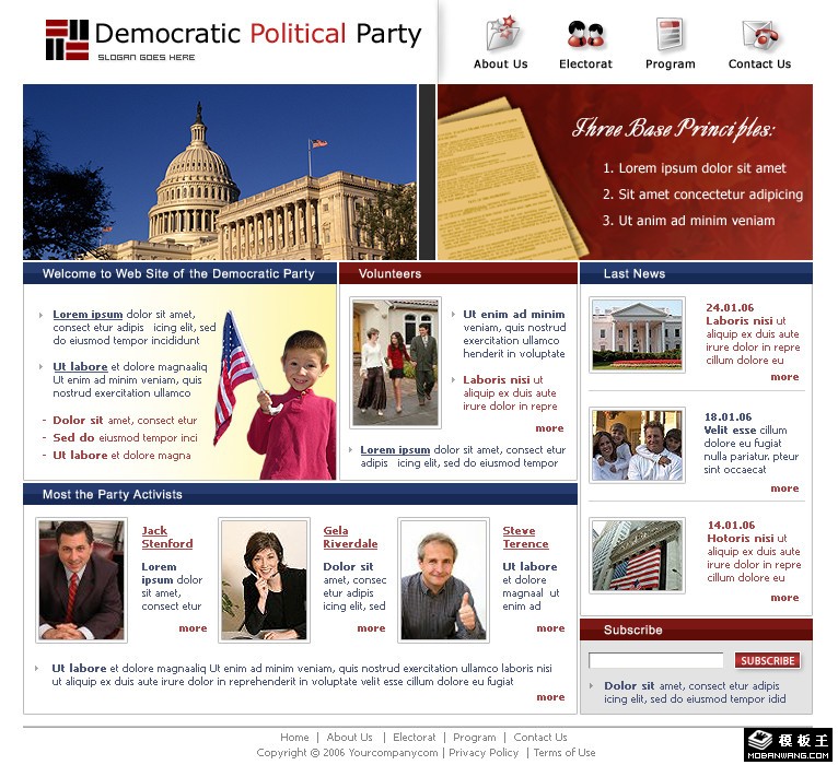 美国国会民主政党网站模板-PC预览