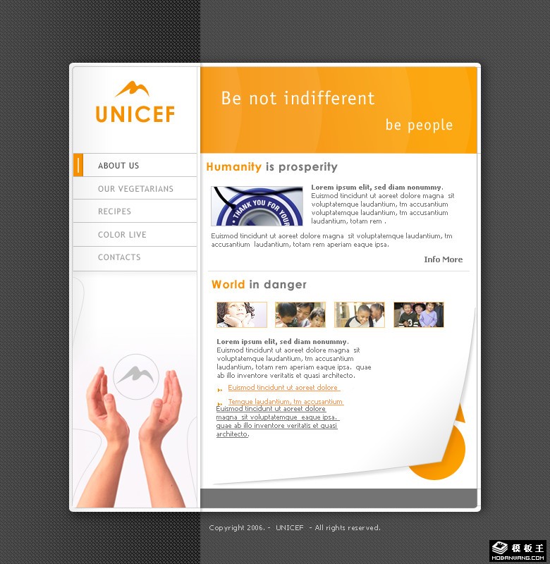 联合国儿童基金会网页模板-PC预览