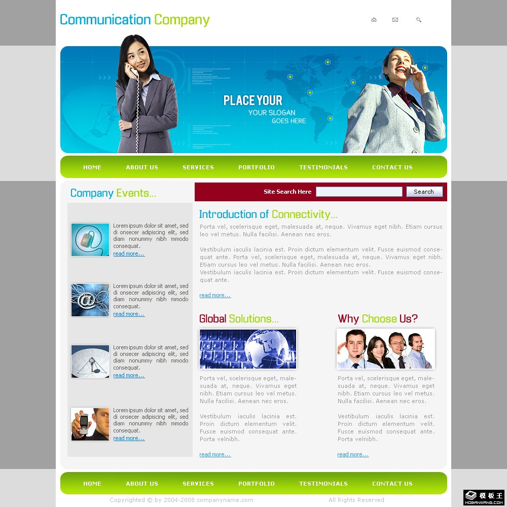 语音通信技术公司网页模板-PC预览