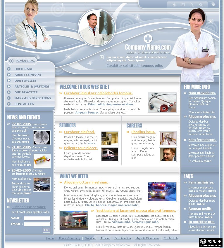 医疗健康检查网页模板-PC预览
