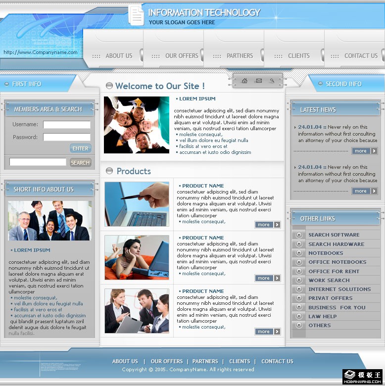 未来信息技术产品网页模板-PC预览