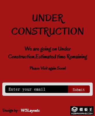 网站正在建设中告示网页模板-手机预览
