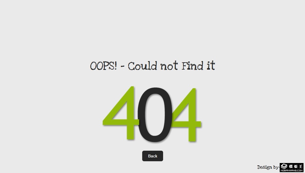 哎呀找不到页面404网页模板-PC预览