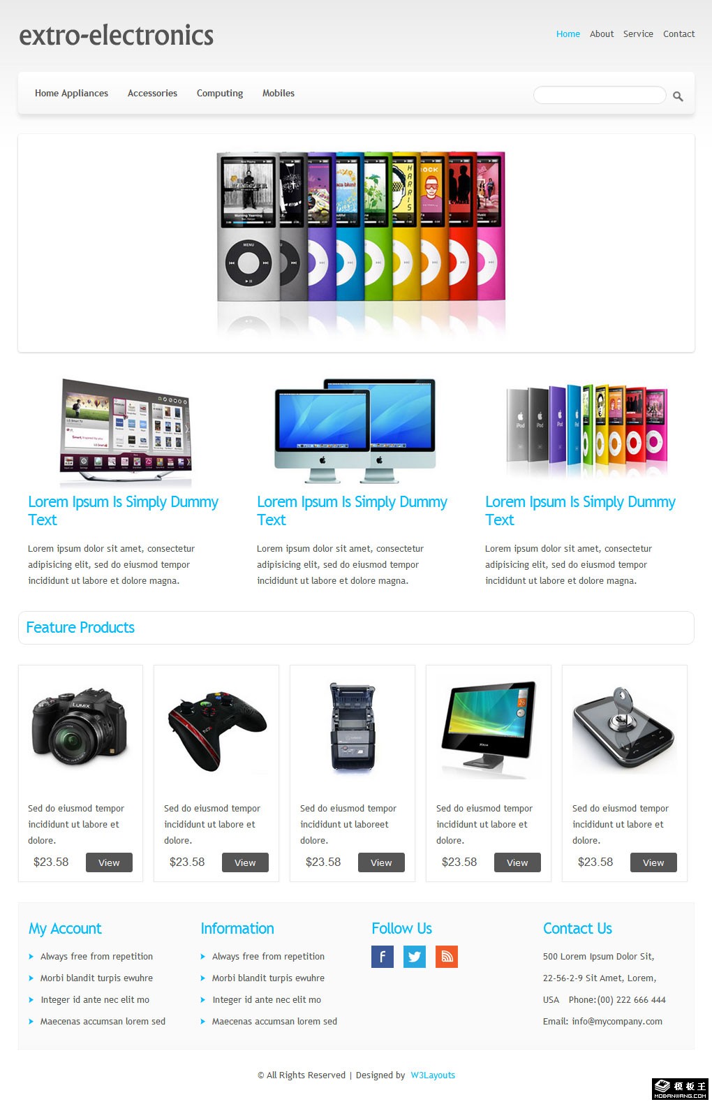 电子数码科技产品网页模板-PC预览