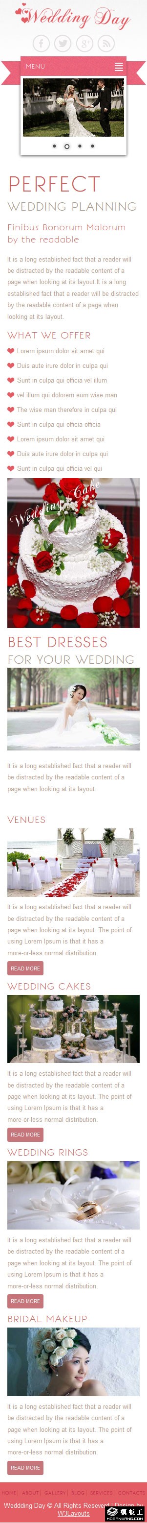 结婚纪念日庆典网页模板-手机预览