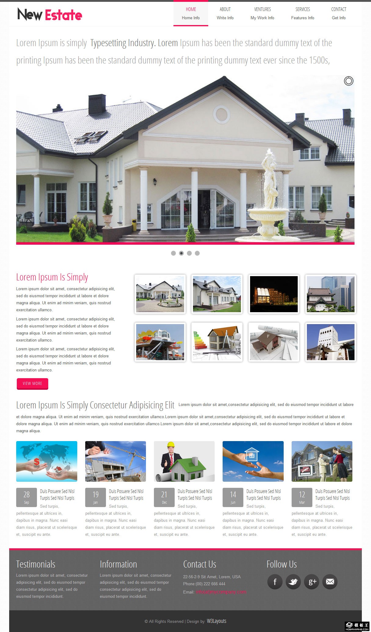 新房产建筑信息网页模板-PC预览