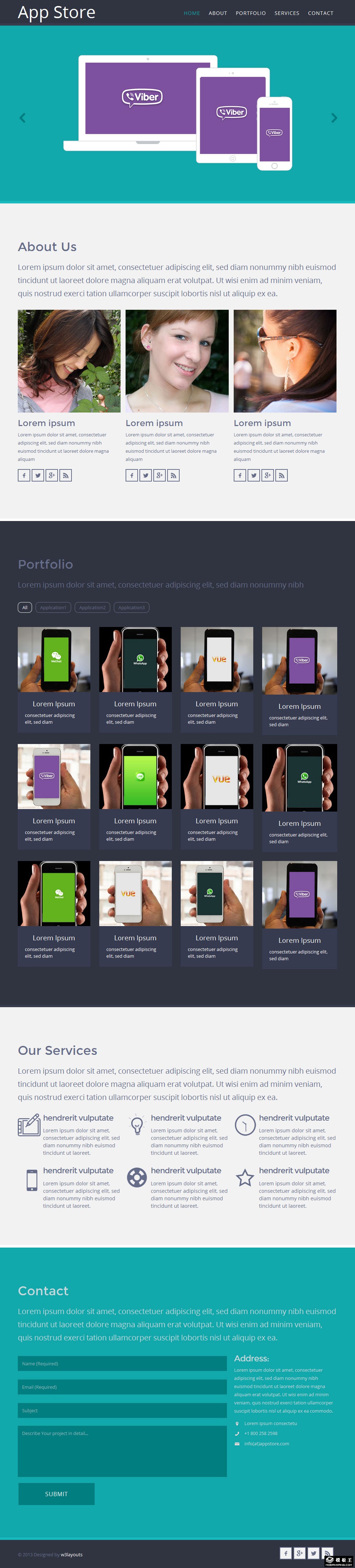 移动即时通信APP网页模板-PC预览