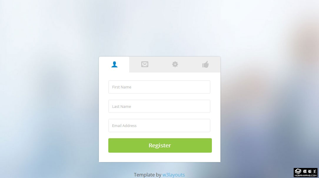 简洁淡雅登录框网页模板-PC预览