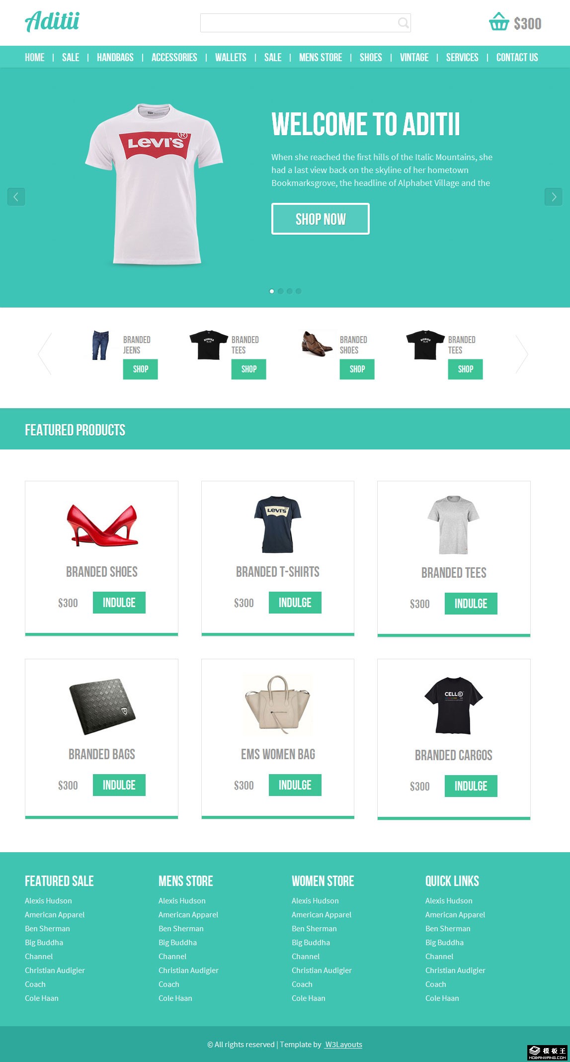绿色鞋服商城网站模板-PC预览