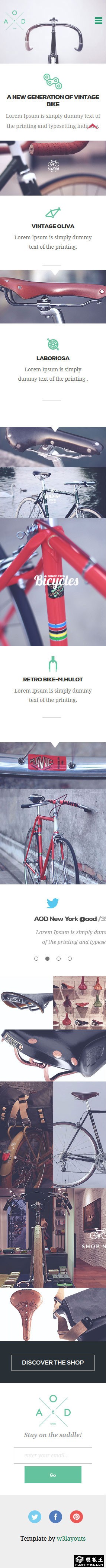 自行车产品介绍网页模板-手机预览